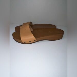 Splendid Anthropologie Shoes Sandals Mule Heather Wood Platform Slip-On Size 9